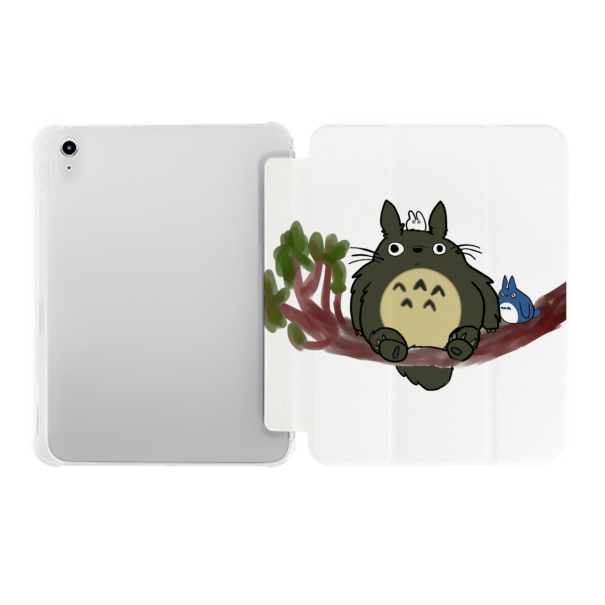 （画像用） となりのトトロ 草壁メイ 草壁サツキ My Neighbor Totoro Satsuki Kusakabe Mei Kusakabe IPad ケース ペン収納付き 三つ折りスタンド PUレザー×シリコン 対応機種9.5/10.5/10.9インチ